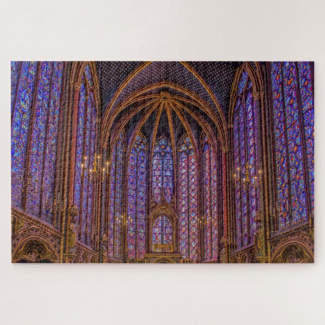 Stained glass windows in Sainte-Chapelle in Paris Jigsaw Puzzle (Horizontal)