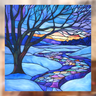 Stained Glass Winter Landscape