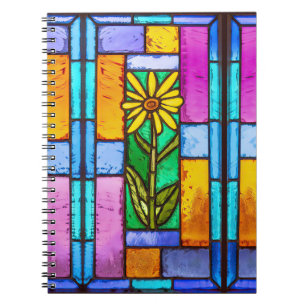 Stained Glass Yellow Daisy Notebook