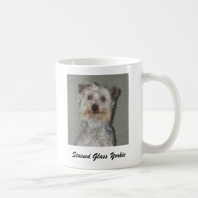 Stained Glass Yorkie Coffee Mug (Right)