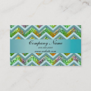 Stained Glass Zigzag Pocket 2019 Calendar Business Card