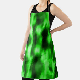 Stained green and black style glass inserts apron