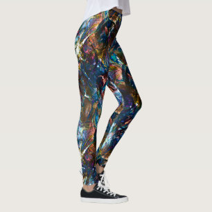Stained 'heavy paints' overlapping in mix colourfu leggings