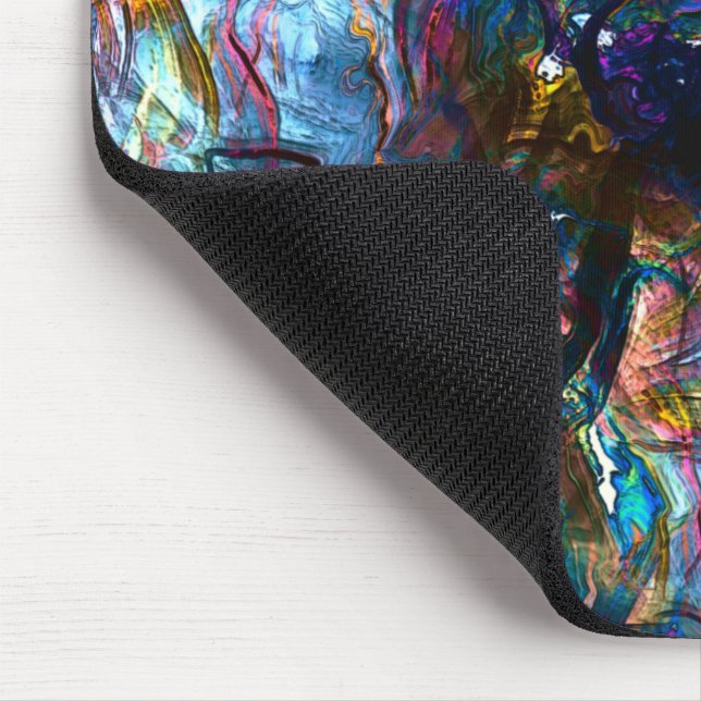 Stained 'heavy paints' overlapping in mix colourfu mouse pad (Corner)