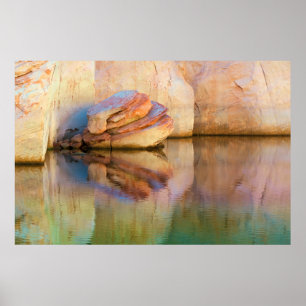 Stained Sandstone Wall Glen Canyon, UT Poster