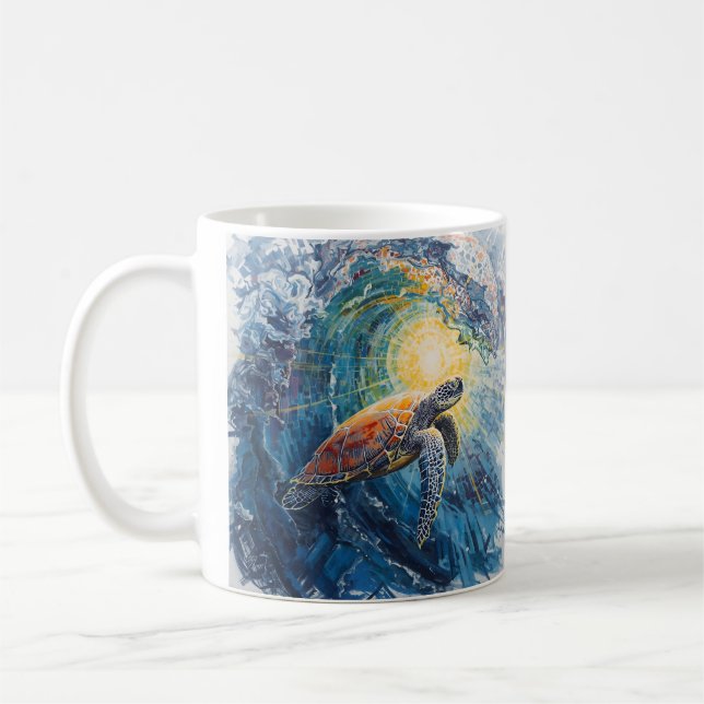 Stained Sea Turtle Coffee Mug (Left)