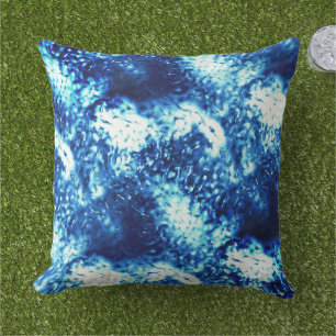 Stained showy blue looks like frosted glass cushion