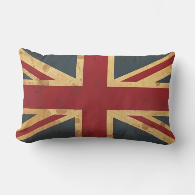 Stained Union Jack UK Flag Outdoor Cushion (Front)