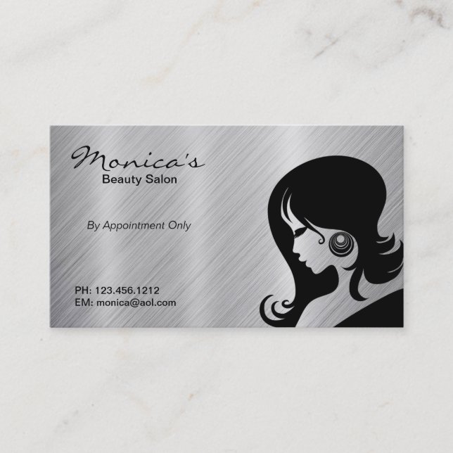 Stainless Steel Beauty Salon w/ Appointment Date (Front)