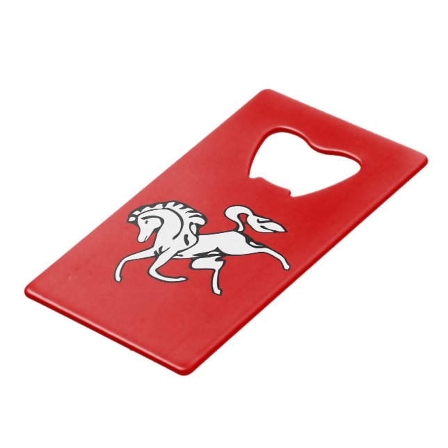 Stainless Steel Bottle Opener flag of Kent County (Back Angled)