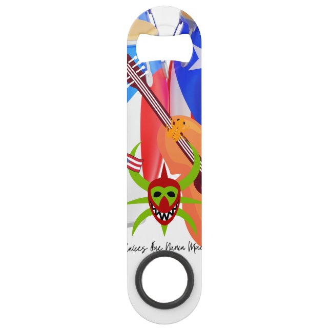 Stainless Steel Bottle Opener Puerto Rican  (Front)