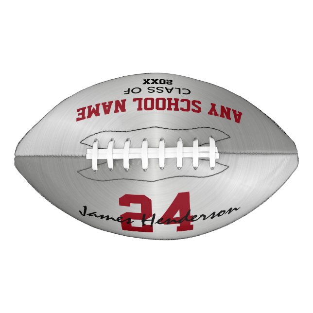 Stainless Steel Custom Jersey Number Graduation Football (Front)