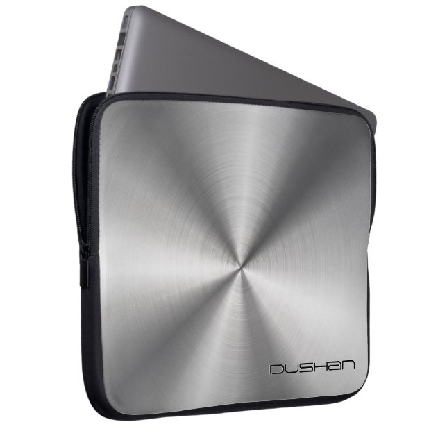 Stainless Steel-Customisable Monogram Laptop Sleeve (Front Right)