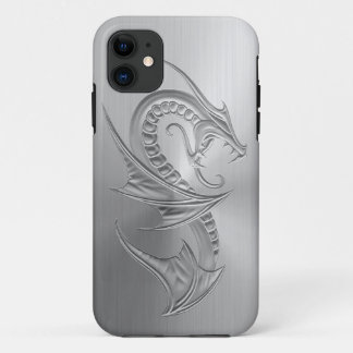 Stainless Steel Effect Dragon Graphic iPhone 11 Case