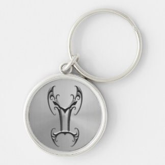 Stainless Steel Gemini Symbol Key Ring