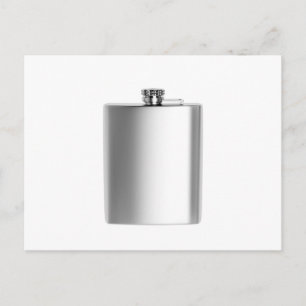 Stainless steel hip flask postcard