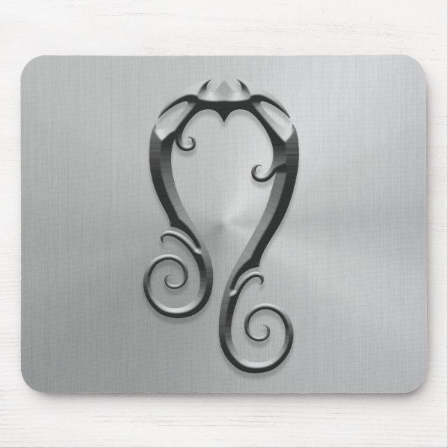 Stainless Steel Leo Symbol Mouse Pad (Front)