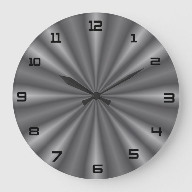 Stainless Steel Look Clock (Front)