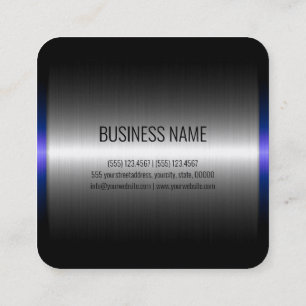 Stainless Steel Metal Look #6 Square Business Card