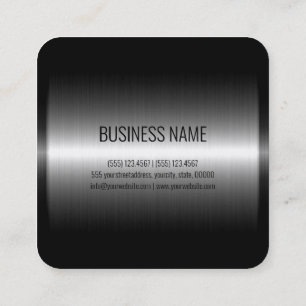 Stainless Steel Metal Look #7 Square Business Card