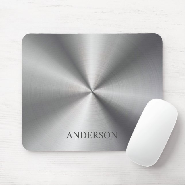 Stainless-Steel Metallic Effects Monogram Mouse Pad (With Mouse)