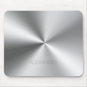Stainless-Steel Metallic Texture Custom Monogram Mouse Pad