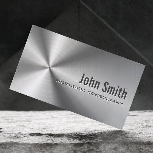Stainless Steel Mortgage Agent Business Card