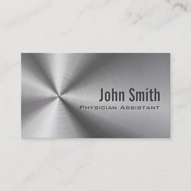 Stainless Steel Physician Assistant Business Card (Front)
