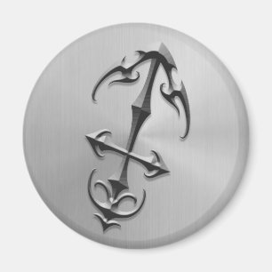 Stainless Steel Sagittarius Symbol Magnet