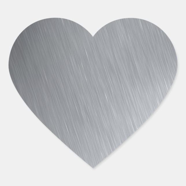 Stainless steel texture with lighting highlights heart sticker (Front)