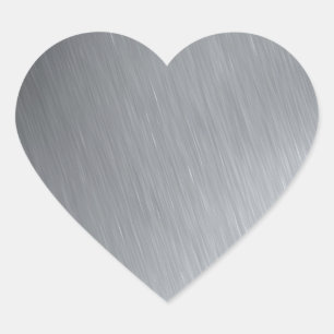 Stainless steel texture with lighting highlights heart sticker