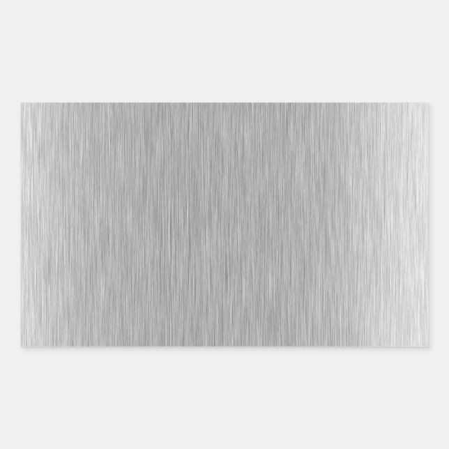 Stainless Steel Textured Rectangular Sticker (Front)