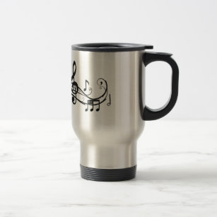 Stainless Steel Travel Mug with Music Notes