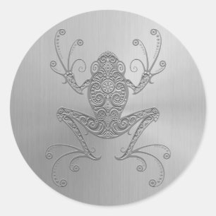 Stainless Steel Tree Frog Classic Round Sticker