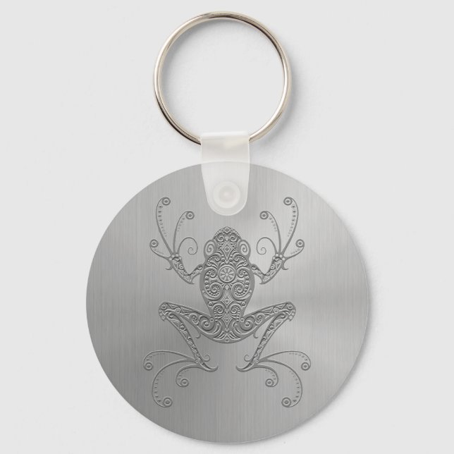 Stainless Steel Tree Frog Key Ring (Front)