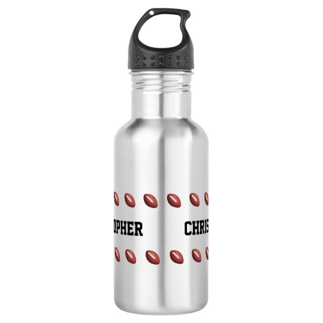 Stainless Steel Water Bottle Customised Foottball (Front)