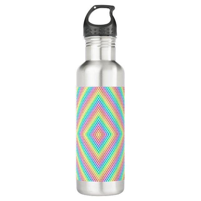 Stainless steel water bottle with a vibrant (Front)