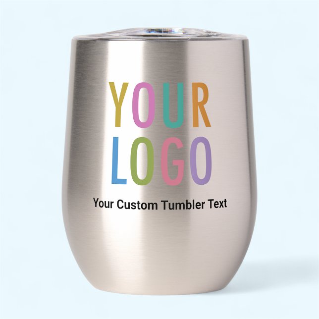 Stainless Steel Wine Tumbler with Lid Custom Logo (MISOOK Stainless Steel Wine Tumbler with Logo)