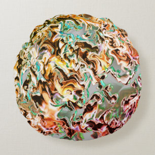 Stains with gradient or fume, orange to coloured round cushion