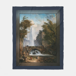 Stair and Fountain in the Park of a Roman Villa Fleece Blanket