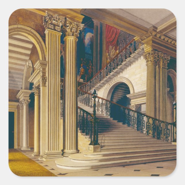 Stair Case, Buckingham House, from 'The History of Square Sticker (Front)