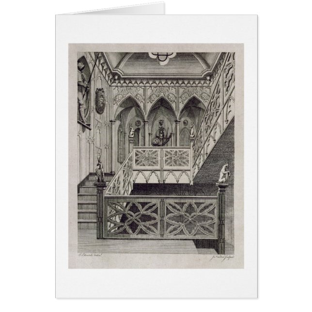Staircase at Strawberry Hill, engraved by J. Newto (Front)