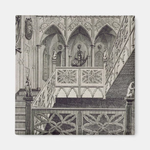 Staircase at Strawberry Hill, engraved by J. Newto Magnet