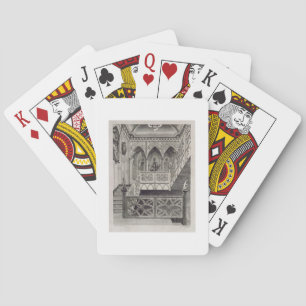 Staircase at Strawberry Hill, engraved by J. Newto Playing Cards