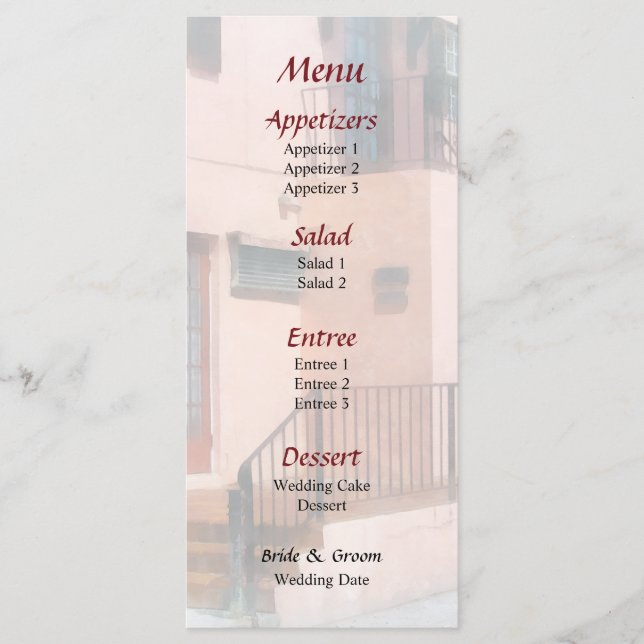 Staircase in Bermuda Wedding Menu (Front)