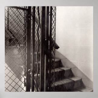 Staircase in the building poster