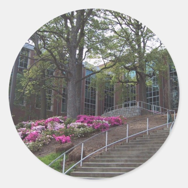 Stairs Leading Towards The Bio-Medical Building At Classic Round Sticker (Front)