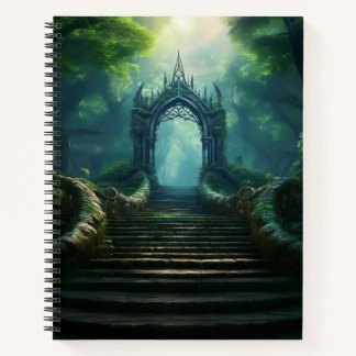 Stairs to Ancient Gate in Enchanted Forest Notebook