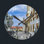 Stairs with stone angels at Loreto Prague church Round Clock<br><div class="desc">Statues of angels at Loreto Prague (Loreta Praha) church in Prague,  Czech Republic</div>