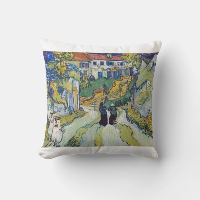 Stairway at Auvers 1890 by Vincent van Gogh Cushion (Front)